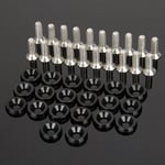 Maerex - 20 pcs cnc En Aluminium Pare-chocs Fender Rondelle Boulon Moteur Bay Dress Up Kit M6x15mm (Argent, 20PCS)