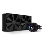 NZXT Kraken Elite 280 - RL-KR28E-B1-280mm AIO CPU Liquid Cooler - Écran LCD personnalisable de 2,3" pour images, mesures de performance et plus encore - Pompe haute performance - 2 ventilateurs F140P