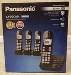 PANASONIC KX-TGC464EB Cordless Phone - Quad Handsets , Black