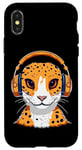 iPhone X/XS Leopard Gecko with Headphones Music Funny Case