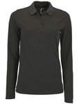 Polo Manches Longues - Femme - 02083 - Gris Anthracite Chiné