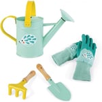 Janod - Set du Petit Jardinier Happy Garden - Set de 4 Outils de Jardinage pour 