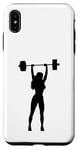 Coque pour iPhone XS Max Silhouette Femme Overhead Pressing a Barbell