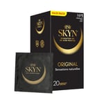 SKYN Original : Lot de 20 Préservatifs sans latex SKYNFEEL pour homme / Taille régulière, préservatifs solides, fins et lisses de forme droite / Diamètre 53mm