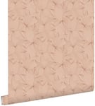 ESTAhome papier peint feuilles dessinées terracotta claire - 50 x 900 cm - 139496