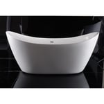 BERNSTEIN - Baignoire îlot ovale design en acrylique pour salle de bain, isolation thermique et anti-décoloration - Blanc brillant - 173x73x75cm