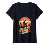 Womens Not all who wander are lost Book reader Outdoors V-Neck T-Shirt