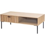 Nordlys - Table basse en Metal et Bois avec 1 tiroir