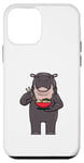 Coque pour iPhone 12 mini Hippopotame mangeant des nouilles Ramen Animaux sauvages