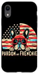 Coque pour iPhone XR Bouledogue français Pardon My Frenchie America Retro Sunset Dog