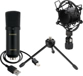 Mcgrey Usb-M 1000 Bk Podcast Microphone À Condensateur Polyvalent - Parfait Pour Le Podcast, Le Streaming, Le Jeu - Capsule À Condensateur Électret 14 Mm - Directivité Omnidirectionnelle - N[X915]