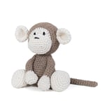 Hooked DIY-kit Monkey Mace, virka en söt amigurumi apa, längd 17 cm