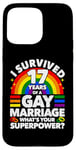 iPhone 15 Pro Max 17th Wedding Anniversary 17 Years Gay Marriage Husband Case