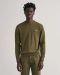 Gant Mens Classic Cotton Crew Neck Jumper - Dark Green - Size 2XL