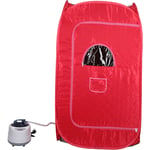 Sauna à Vapeur, Portable Home Sauna Infrarouge Spa 8080135cm avec petite chaise pliante，2L -rouge