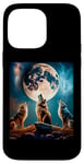 iPhone 14 Pro Max 3 Wolf-Moon Howling Wolf Head Funny Wolves For Men, Women Case