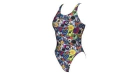 Maillot de bain femme arena swim tech high phantasy prints moto patches