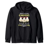 Backyard Crazy Chicken Lady Womens Farmer Zip Hoodie