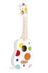 Janod - Guitare en Bois Confetti - Instrument de Musique Enfant - Jouet d'imitation et d'Éveil Musical - Rouge - Dès 3 Ans, J07598