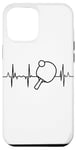 Coque pour iPhone 12 Pro Max Ping Pong Tennis de table Heartbeat Heartline