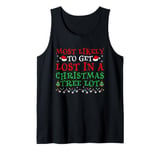 To Get Lost In A Christmas Tree Lot Funny X-mas Holiday Tank Top