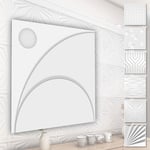 Panneaux muraux 3D en plastique PVC - revêtement mural blanc avec aspect 3D - motifs abstraits: 1 assiette, HD129