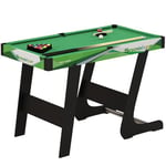 SPORTNOW Table de Billard Pliable américain Compact avec Accessoires 16 Billes, 2 queues, Craie, Triangle, 104L x 55,5l x 68H cm, Tapis Vert