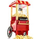 Gadgy Machine à Pop-Corn - Appareil à Pop-Corn - Machine à Pop-Corn à Air Chaud Rapide - Sans Huile, sans Graisse - avec Tasse à Mesurer et Couvercle Supérieur Amovible - Revêtement Rouge Rétro