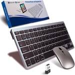 Ensemble Clavier Souris Sans Fil,Clavier Bluetooth Et Usb 2,4 Ghz,Clavier Sans Fil Avec Souris Silent Mini Clavier Ultra Fin Pour Ipad,Mac,Pc,Ordinateur Portable,Tablette,Surface,Téléphone,