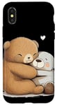 Coque pour iPhone X/XS Adorable câlin en peluche pour les amoureux des ours en peluche et des animaux en peluche