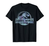 Jurassic World 2 Geometric Neon Pink And Blue Classic Logo T-Shirt