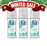 Fa Women Soft & Control Jasmine Deodorant Roll-On 50ml 3-Pack