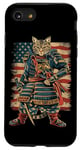 iPhone SE (2020) / 7 / 8 Cat Samurai American Flag Samurai Cat Art Patriotic Cat Case