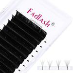 Fadlash Easy Fan Lashes C Curl 0.07 14mm Single Lashes Russian Lashes Natural Look Self Fanning Eye Lashes Automatic Blooming Russian Eyelashes Extensions(0.07-C-14)