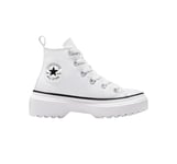 CONVERSE Chuck Taylor All Star Lugged Lift Sneaker, White/White/Black, 30 EU