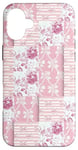 iPhone 16 Plus Light Pink Flowers & Bows Gingham Coquette Girly Aesthetic Case