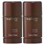 2-pack Calvin Klein Euphoria For Men Deostick 75ml