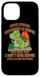 Coque pour iPhone 14 Coffee Spelled Backwards Is Eeffoc Funny T-Rex Dinosaur Dino