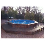 Piscine hors so lbois octogonale  - 430x120cm - Liner Bleu -OCEA  