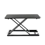 HC-SMART-HOME Height Adjustable Sit and Stand desk converter Standing Desk Riser (Black) 72x48 cm, Office Desk Table Converter. Sturdy Portable Self-Raiser