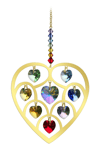 CHAKRA Crystals in Large Gold Heart Mobile Sun-catcher Valentine's Day Box Gift