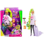 Poupée Barbie Extra - BARBIE - Natte Vert Fluo - Style Glamour - Accessoires Mode