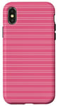 Coque pour iPhone X/XS Rose rayé mignon girly esthétique Preppy Stripe