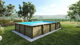 Piscine de jardin en bois - 8,20x5,20  x H.1,45m - avec filtration - BAS759OSP