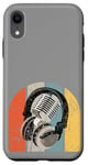 Coque pour iPhone XR Music Vintage Headphones & Microphone Casque De Musique