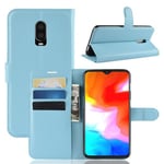 Oneplus 6T      Pu Wallet Case    [Lightblue]