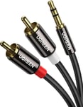 Câble Jack 3.5Mm Vers 2 RCA Mâles Adaptateur RCA Jack Audio Stéréo Compatible Av