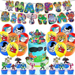 Goo Jit Zu Heroes tema födelsedagsfest tillbehör dekoration kit inkluderar banderoll tårta cupcake topper ballonger set