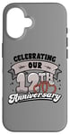 iPhone 16 12th Wedding Anniversary Celebrating 12 Years Matching Gift Case