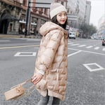 Doudoune Femme Long Down Parka Manteau Femmes Hiver Nouveau À Capuche Chaud vers Le Bas Coton Manteaux Coréenne Femme Lâche Coton-Pardessus Dames Manteaux L Cha